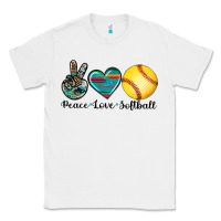 White peace love softball Classic Tee - Artiststas