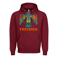 Burgundy thunderbird freebird Zipper Hoodie - JahusDesignShop