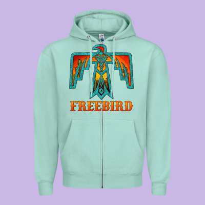 Thunderbird Freebird Zipper Hoodie Designed By Jahusdesignshop