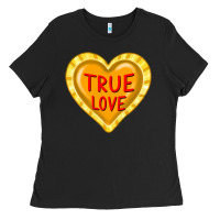 Black valentine's day hearts Ladies Tee - FaDigitalArtStudio