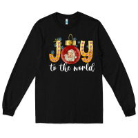 Black Joy To The World Long Sleeve Tee - CowhideDigitalArt