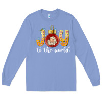 Colony Blue Joy To The World Long Sleeve Tee - CowhideDigitalArt