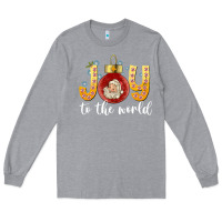 Heather Grey Joy To The World Long Sleeve Tee - CowhideDigitalArt