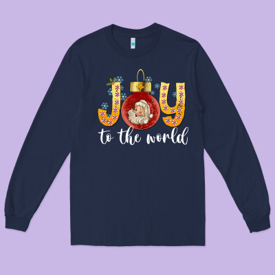 Joy To The World Long Sleeve Tee Designed By Cowhidedigitalart