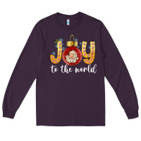 Plum Joy To The World Long Sleeve Tee - CowhideDigitalArt