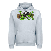 Heather Grey western cowhide leopard glitter shamrocks Urban Hoodie - Jasminsmagicworld