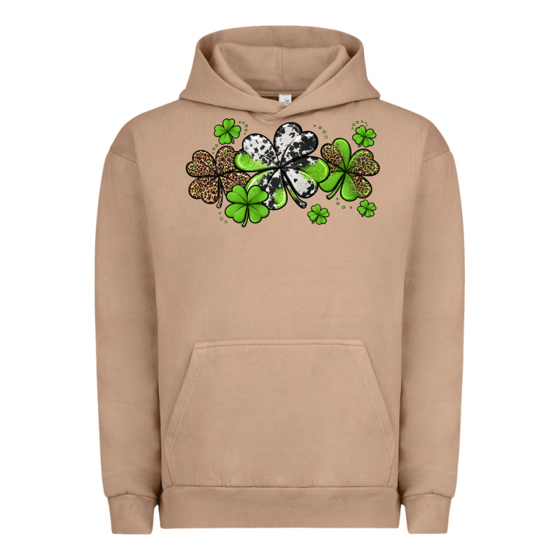 Western Cowhide Leopard Glitter Shamrocks Urban Hoodie by Jasminsmagicworld | Teevron
