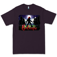 Plum bigfoot believe christmas Premium Tee - FaDigitalArtStudio