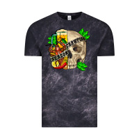 Cloud Black skull crawfish season Vintage Tee - FaDigitalArtStudio