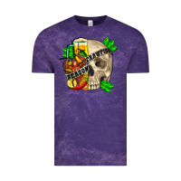 Cloud Purple skull crawfish season Vintage Tee - FaDigitalArtStudio