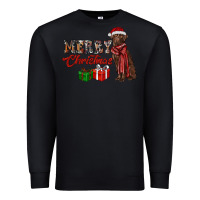 Black merry christmas labrador retriever Premium Sweatshirt - RanaPortraitStore