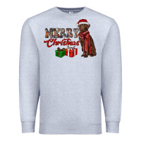 Heather Grey merry christmas labrador retriever Premium Sweatshirt - RanaPortraitStore