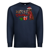 Navy merry christmas labrador retriever Premium Sweatshirt - RanaPortraitStore