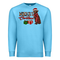 Ocean Blue merry christmas labrador retriever Premium Sweatshirt - RanaPortraitStore
