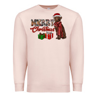 Pale Pink merry christmas labrador retriever Premium Sweatshirt - RanaPortraitStore