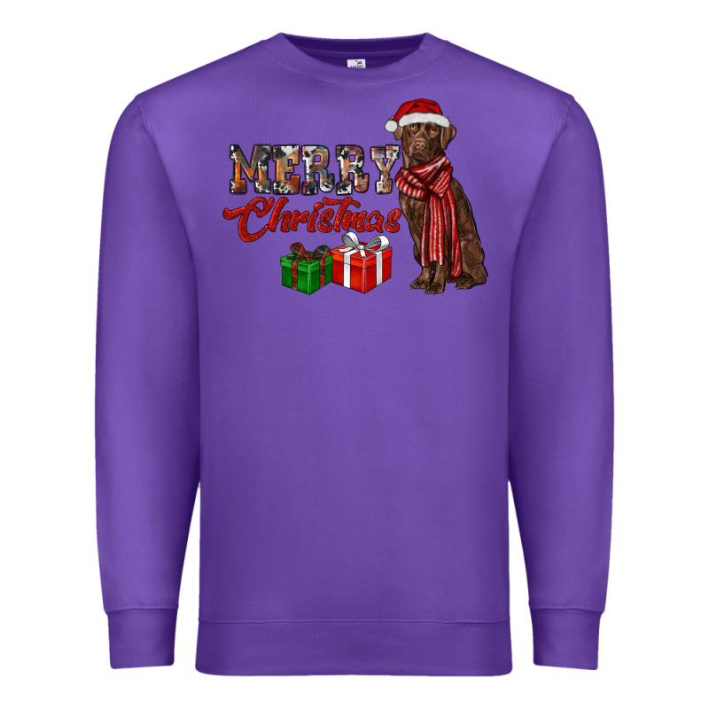 Merry Christmas Labrador Retriever Premium Sweatshirt by RanaPortraitStore | Teevron