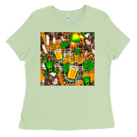 Matcha St. Patrick's Day Pig With Beer And Shamrock Ladies Tee - FaDigitalArtStudio