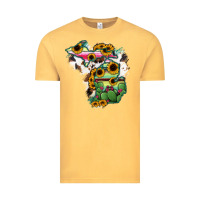 Vintage Mustard Cowhide Michigan map Vintage Tee - RanaPortraitStore