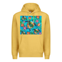 Antique Gold Turtle summer seashells starfish seaweed Premium Hoodie - Artiststas