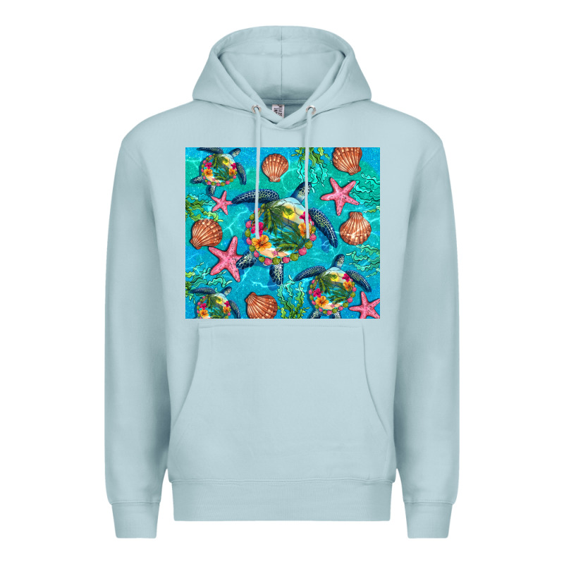 Turtle Summer Seashells Starfish Seaweed Premium Hoodie by Artiststas | Teevron