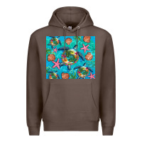 Coffee Turtle summer seashells starfish seaweed Premium Hoodie - Artiststas