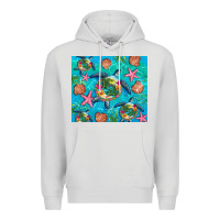 Dove Grey Turtle summer seashells starfish seaweed Premium Hoodie - Artiststas