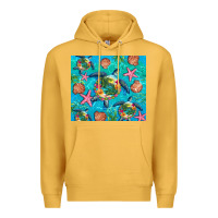 Mustard Turtle summer seashells starfish seaweed Premium Hoodie - Artiststas