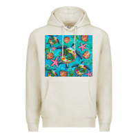 Oatmeal Heather Turtle summer seashells starfish seaweed Premium Hoodie - Artiststas