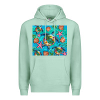 Seafoam Turtle summer seashells starfish seaweed Premium Hoodie - Artiststas