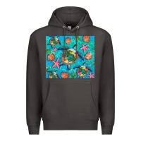 Smoke Turtle summer seashells starfish seaweed Premium Hoodie - Artiststas