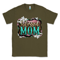 Army Green blessed mom Classic Tee - OliviaCreatesArt