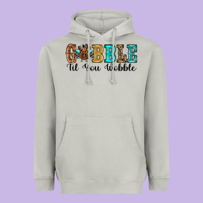 Gobble Til You Wobble Thanksgiving Turkey Heavyweight Hoodie Designed By Ranaportraitstore