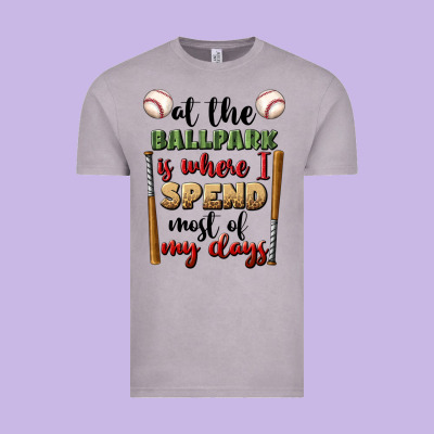 At The Ballpark Is Where I Spend Most My Days Vintage Tee Designed By Bundleandbundleshop