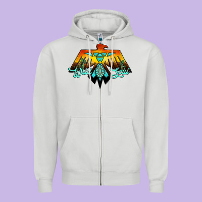 Thunderbird Wild Soul Zipper Hoodie Designed By Jahusdesignshop