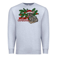Heather Grey merry christmas french bulldog Premium Sweatshirt - RanaPortraitStore