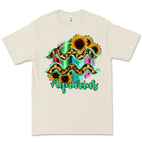 Bone Aquarius Zodiac Sign Sunflower Leopard Serape Premium Tee - RanaPortraitStore