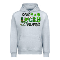 Heather Grey Saint Patricks One Lucky Nurse Urban Hoodie - RanaPortraitStore
