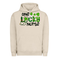 Pigment French Oak Saint Patricks One Lucky Nurse Urban Hoodie - RanaPortraitStore