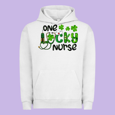 Saint Patricks One Lucky Nurse Urban Hoodie Designed By Ranaportraitstore