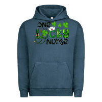 Pigment Midnight Navy Saint Patricks One Lucky Nurse Urban Hoodie - RanaPortraitStore