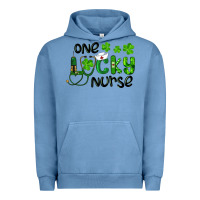 Pigment Pebble Blue Saint Patricks One Lucky Nurse Urban Hoodie - RanaPortraitStore