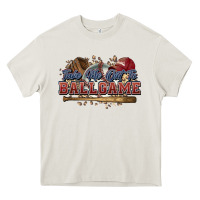 Cream Take me out to ball game baseball Heavy Core Tee - HowdyJamesFarm