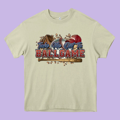 Take Me Out To Ball Game Baseball Heavy Core Tee Designed By Howdyjamesfarm