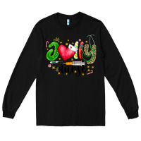 Black Jolly Nurse Black Long Sleeve Tee - CowhideDigitalArt