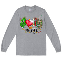Heather Grey Jolly Nurse Black Long Sleeve Tee - CowhideDigitalArt