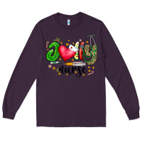 Plum Jolly Nurse Black Long Sleeve Tee - CowhideDigitalArt