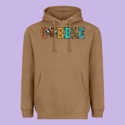 Gobble Thanksgiving Turkey Heavyweight Hoodie Designed By Ranaportraitstore