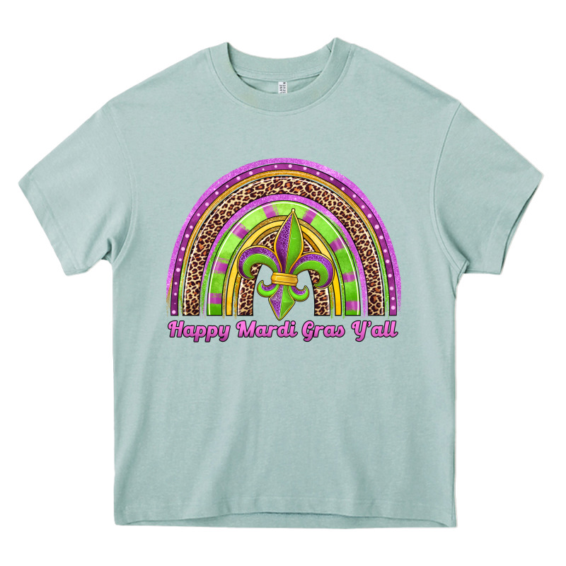 Happy Mardi Gras Y'all Rainbow Heavy Core Tee by Jasminsmagicworld | Teevron