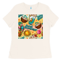 Bone sweet summer coffee cups with colorful leopard and sea stars seamless  Ladies Tee - BundleAndBundleShop