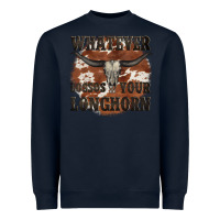 Navy longhorn bullskull whatever lossos your longhorn Heavyweight Sweatshirt - JahusDesignShop